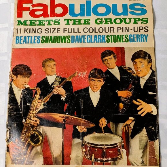1964 FABULOUS POP STAR MAGAZINE THE BEATLES SHADOWS DAVE CLARK ROLLING STONES - Picture 1 of 16